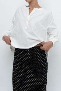 MADEWELL x Cream Cotton Cropped Blouse (XS, S)