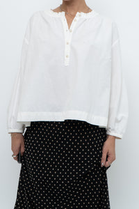 MADEWELL x Cream Cotton Cropped Blouse (XS, S)