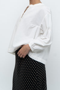 MADEWELL x Cream Cotton Cropped Blouse (XS, S)
