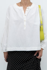 MADEWELL x Cream Cotton Cropped Blouse (XS, S)