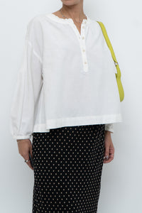 MADEWELL x Cream Cotton Cropped Blouse (XS, S)