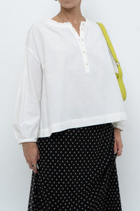 MADEWELL x Cream Cotton Cropped Blouse (XS, S)