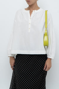 MADEWELL x Cream Cotton Cropped Blouse (XS, S)
