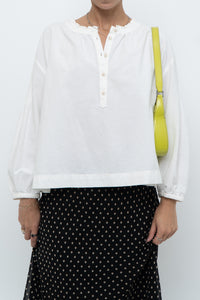 MADEWELL x Cream Cotton Cropped Blouse (XS, S)