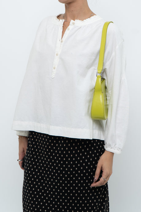 MADEWELL x Cream Cotton Cropped Blouse (XS, S)