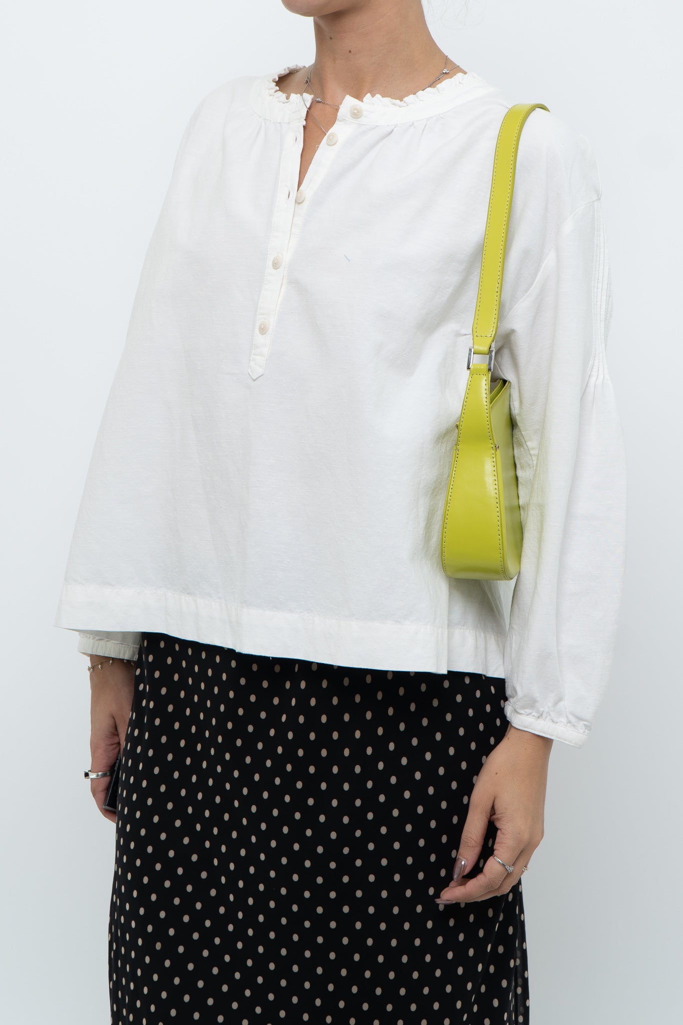 MADEWELL x Cream Cotton Cropped Blouse (XS, S)
