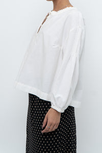 MADEWELL x Cream Cotton Cropped Blouse (XS, S)
