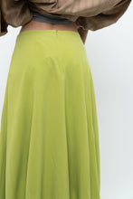 Load image into Gallery viewer, Vintage x Neon Green Silk Maxi Skirt (M)
