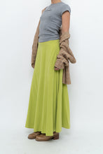 Load image into Gallery viewer, Vintage x Neon Green Silk Maxi Skirt (M)