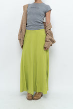 Load image into Gallery viewer, Vintage x Neon Green Silk Maxi Skirt (M)
