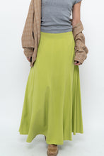 Load image into Gallery viewer, Vintage x Neon Green Silk Maxi Skirt (M)