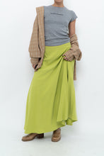 Load image into Gallery viewer, Vintage x Neon Green Silk Maxi Skirt (M)