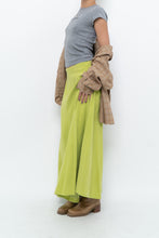 Load image into Gallery viewer, Vintage x Neon Green Silk Maxi Skirt (M)