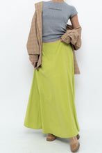 Load image into Gallery viewer, Vintage x Neon Green Silk Maxi Skirt (M)