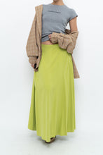 Load image into Gallery viewer, Vintage x Neon Green Silk Maxi Skirt (M)