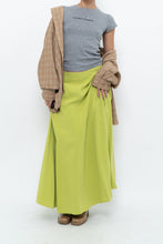 Load image into Gallery viewer, Vintage x Neon Green Silk Maxi Skirt (M)