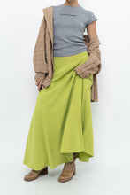 Load image into Gallery viewer, Vintage x Neon Green Silk Maxi Skirt (M)