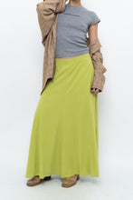 Load image into Gallery viewer, Vintage x Neon Green Silk Maxi Skirt (M)
