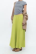 Load image into Gallery viewer, Vintage x Neon Green Silk Maxi Skirt (M)