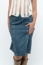 Load image into Gallery viewer, Vintage x Panelled Denim Cotton Midwash Midi Skirt (XS, S)
