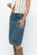Load image into Gallery viewer, Vintage x Panelled Denim Cotton Midwash Midi Skirt (XS, S)