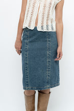 Load image into Gallery viewer, Vintage x Panelled Denim Cotton Midwash Midi Skirt (XS, S)