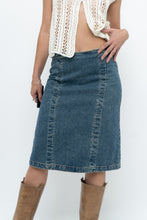 Load image into Gallery viewer, Vintage x Panelled Denim Cotton Midwash Midi Skirt (XS, S)