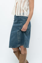 Load image into Gallery viewer, Vintage x Panelled Denim Cotton Midwash Midi Skirt (XS, S)