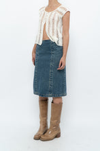 Load image into Gallery viewer, Vintage x Panelled Denim Cotton Midwash Midi Skirt (XS, S)