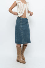 Load image into Gallery viewer, Vintage x Panelled Denim Cotton Midwash Midi Skirt (XS, S)