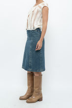 Load image into Gallery viewer, Vintage x Panelled Denim Cotton Midwash Midi Skirt (XS, S)