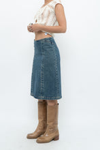 Load image into Gallery viewer, Vintage x Panelled Denim Cotton Midwash Midi Skirt (XS, S)