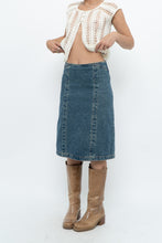 Load image into Gallery viewer, Vintage x Panelled Denim Cotton Midwash Midi Skirt (XS, S)