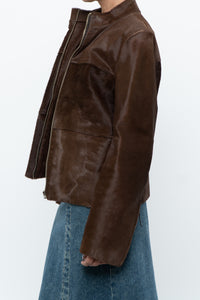 Vintage x Handmade Brown Pony Hair Jacket (XS-M)