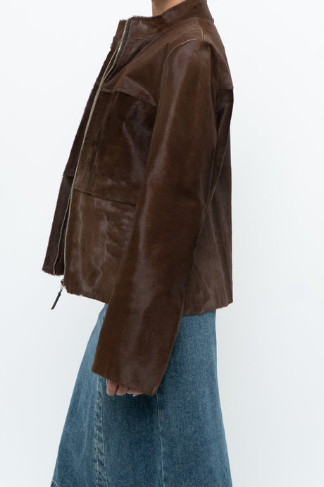 Vintage x Handmade Brown Pony Hair Jacket (XS-M)