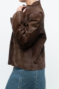 Vintage x Handmade Brown Pony Hair Jacket (XS-M)