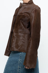 Vintage x Handmade Brown Pony Hair Jacket (XS-M)