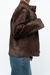 Vintage x Handmade Brown Pony Hair Jacket (XS-M)