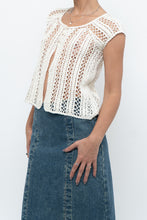 Load image into Gallery viewer, Vintage x Cream Short Sleeve Crochet Cardigan (XS, S)
