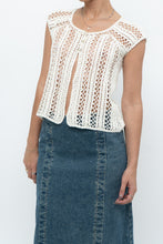 Load image into Gallery viewer, Vintage x Cream Short Sleeve Crochet Cardigan (XS, S)