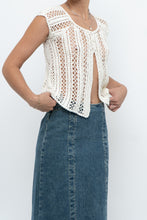 Load image into Gallery viewer, Vintage x Cream Short Sleeve Crochet Cardigan (XS, S)
