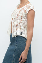 Load image into Gallery viewer, Vintage x Cream Short Sleeve Crochet Cardigan (XS, S)