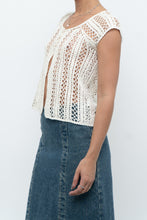 Load image into Gallery viewer, Vintage x Cream Short Sleeve Crochet Cardigan (XS, S)