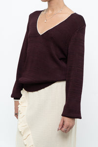 REISS x Burgundy, Cream Knit Sweater (XS-M)