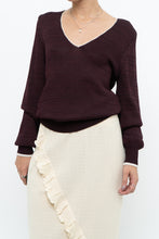 Load image into Gallery viewer, REISS x Burgundy, Cream Knit Sweater (XS-M)