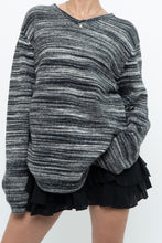 Load image into Gallery viewer, Vintage x Made in Hong Kong x Black, Grey Striped Knit Sweater (XS-L)