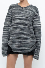 Load image into Gallery viewer, Vintage x Made in Hong Kong x Black, Grey Striped Knit Sweater (XS-L)