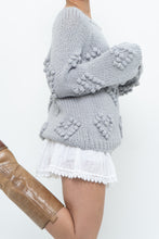 Load image into Gallery viewer, CHA SOR x Grey Heart Raised Knit Sweater (XS-L)