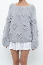 Load image into Gallery viewer, CHA SOR x Grey Heart Raised Knit Sweater (XS-L)