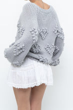 Load image into Gallery viewer, CHA SOR x Grey Heart Raised Knit Sweater (XS-L)